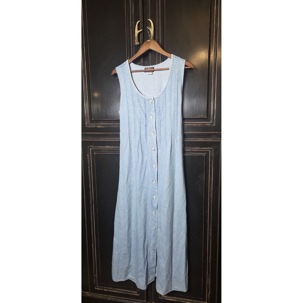 Vintage Faded Glory Sleeveless BU Denim Dress, S11, Cottage Core,  Garden